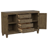 Matisse Brown 4-drawer Dining Sideboard Buffet Cabinet with Rattan Cabinet Doors by Coaster at Eve Furniture