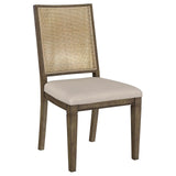 Matisse Woven Rattan Back Dining Side Chair with Upholstered Seat Brown