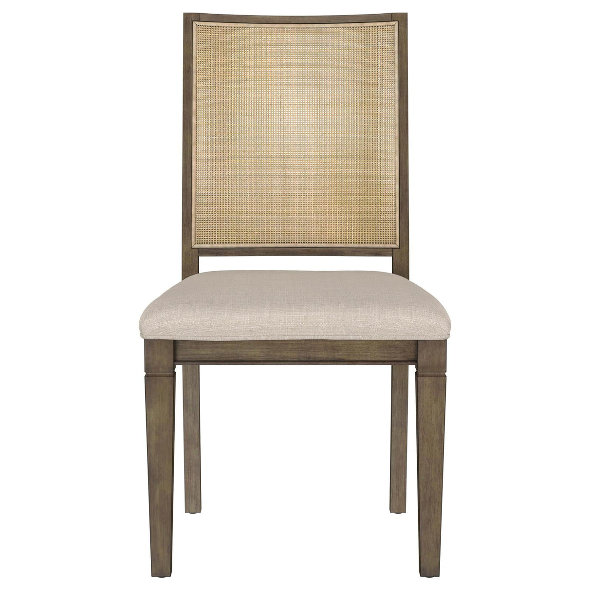 Matisse Woven Rattan Back Dining Side Chair with Upholstered Seat Brown