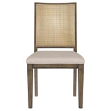 Matisse Woven Rattan Back Dining Side Chair with Upholstered Seat Brown