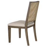 Matisse Woven Rattan Back Dining Side Chair with Upholstered Seat Brown