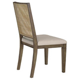 Matisse Woven Rattan Back Dining Side Chair with Upholstered Seat Brown