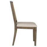 Matisse Woven Rattan Back Dining Side Chair with Upholstered Seat Brown