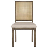 Matisse Woven Rattan Back Dining Side Chair with Upholstered Seat Brown by Coaster at Eve Furniture