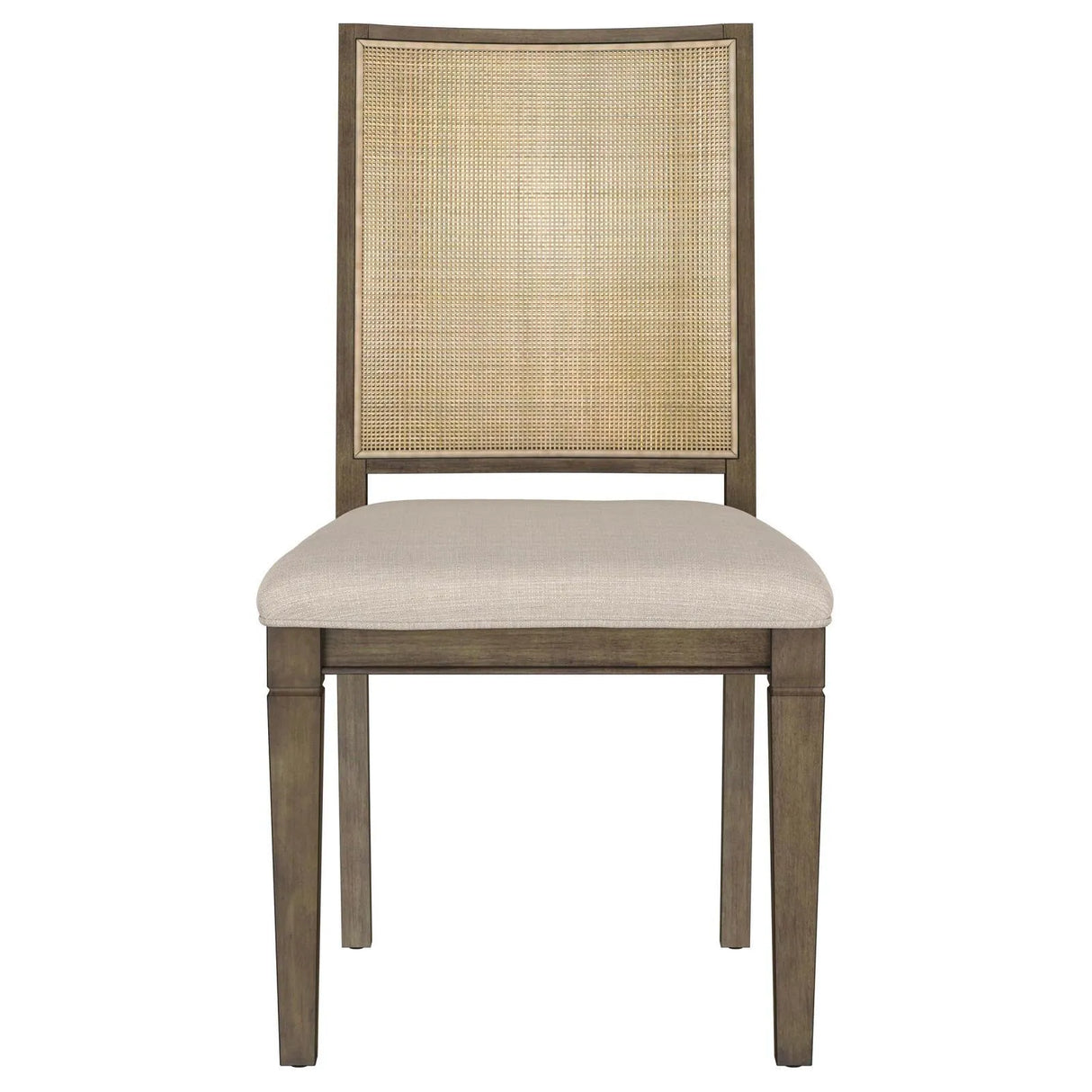 Matisse Woven Rattan Back Dining Side Chair with Upholstered Seat Brown by Coaster at Eve Furniture