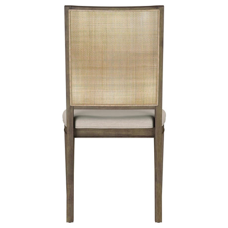 Matisse Woven Rattan Back Dining Side Chair with Upholstered Seat Brown by Coaster at Eve Furniture