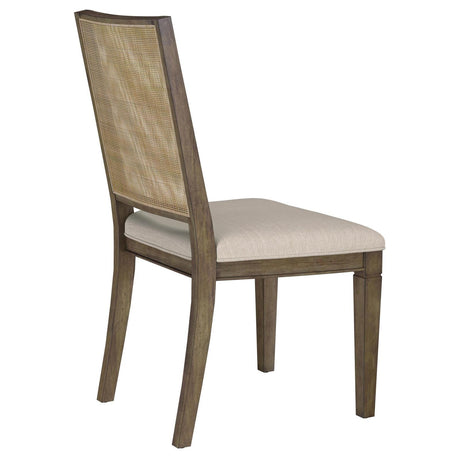 Matisse Woven Rattan Back Dining Side Chair with Upholstered Seat Brown by Coaster at Eve Furniture