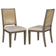 Matisse Woven Rattan Back Dining Side Chair with Upholstered Seat Brown by Coaster at Eve Furniture
