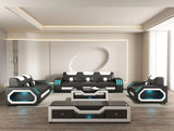 Matrix Black/White Italian Leather Living Room Set by New Era Innovations at Eve Furniture