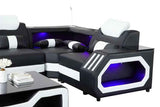 Matrix (Black/White) Italian Leather Sectional by New Era Innovations at Eve Furniture
