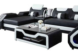 Matrix (Black/White) Italian Leather Sectional by New Era Innovations at Eve Furniture