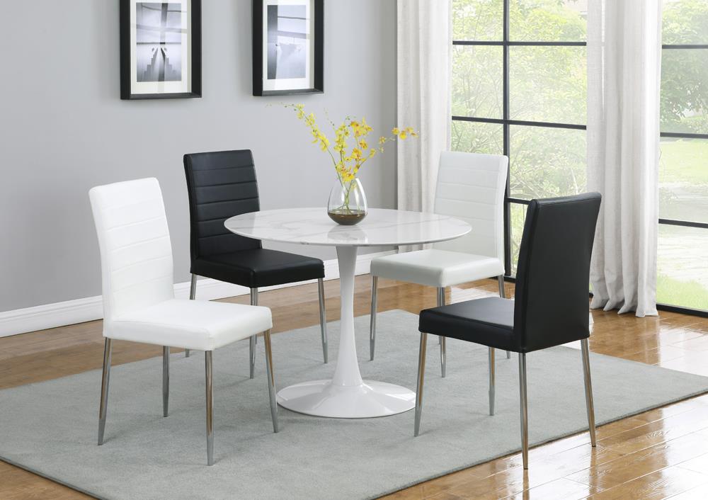 Matson Black Upholstered Dining Chairs, Set of 4