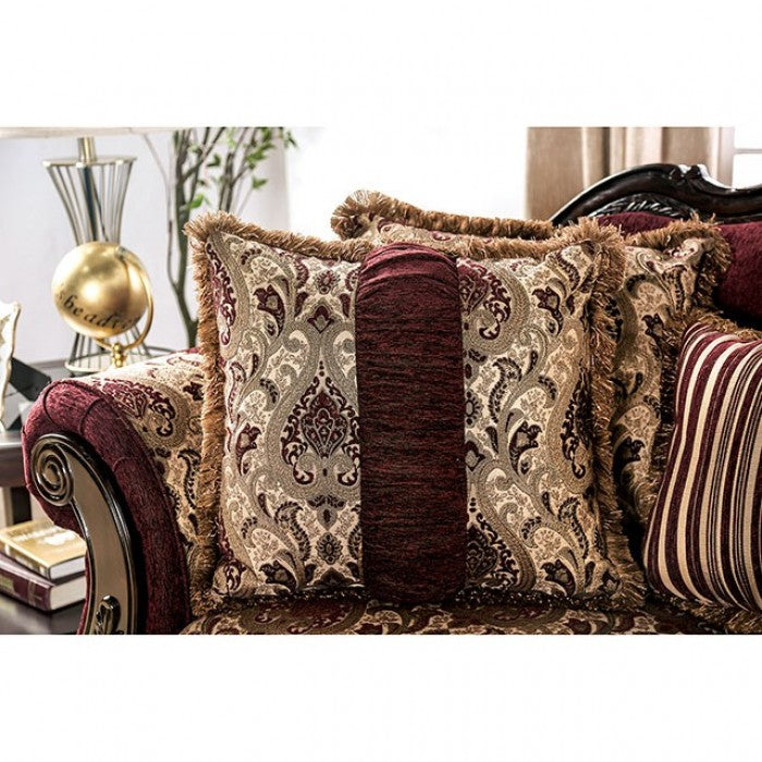 Matteo BurgundyBrown Sofa by Furniture of America at Eve Furniture