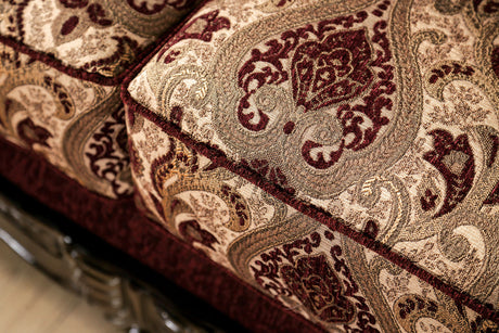 Matteo Burgundy/Brown Sofa & Loveseat by Furniture of America at Eve Furniture