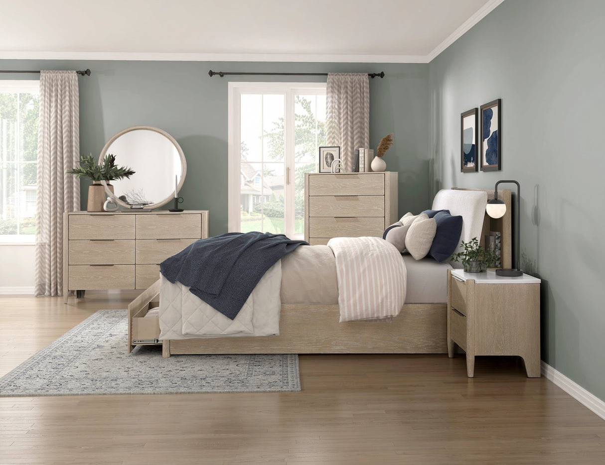Matteo Light Oak Storage Platform Bedroom Set by Homelegance at Eve Furniture