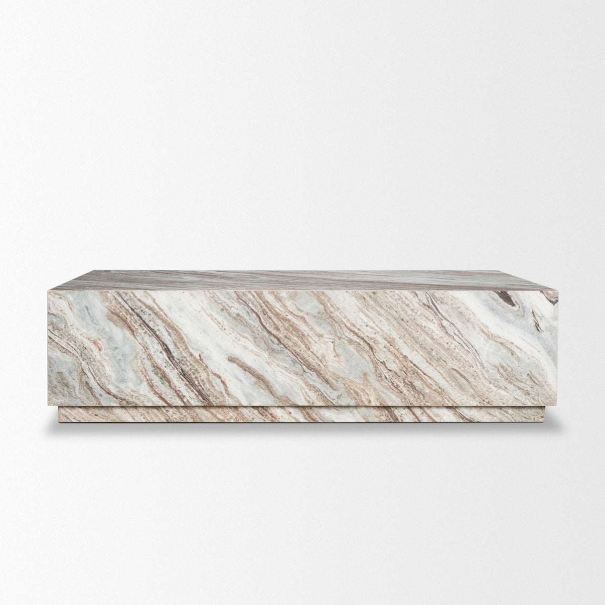 Matteo Solid Pink Marble Rectangular Coffee Table by Mercana at Eve Furniture