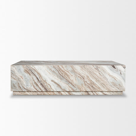 Matteo Solid Pink Marble Rectangular Coffee Table by Mercana at Eve Furniture