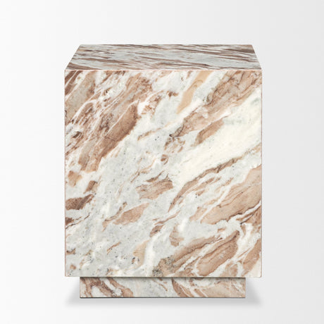 Matteo Solid Pink Marble Square Side Table by Mercana at Eve Furniture