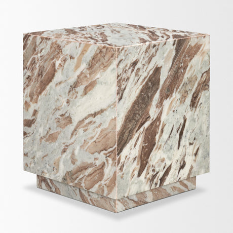 Matteo Solid Pink Marble Square Side Table by Mercana at Eve Furniture