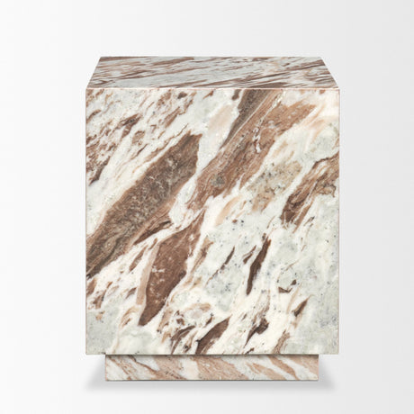 Matteo Solid Pink Marble Square Side Table by Mercana at Eve Furniture