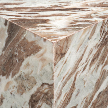 Matteo Solid Pink Marble Square Side Table by Mercana at Eve Furniture