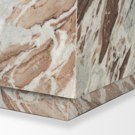Matteo Solid Pink Marble Square Side Table by Mercana at Eve Furniture
