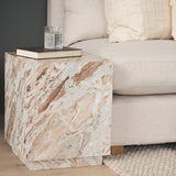 Matteo Solid Pink Marble Square Side Table by Mercana at Eve Furniture