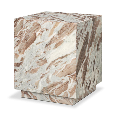 Matteo Solid Pink Marble Square Side Table by Mercana at Eve Furniture