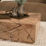 Matteo Solid Rainforest Rust Marble Rectangular Coffee Table by Mercana at Eve Furniture