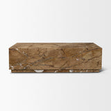 Matteo Solid Rainforest Rust Marble Rectangular Coffee Table by Mercana at Eve Furniture