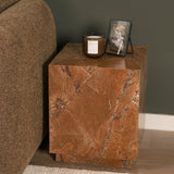 Matteo Solid Rainforest Rust Marble Square Side Table by Mercana at Eve Furniture