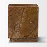 Matteo Solid Rainforest Rust Marble Square Side Table by Mercana at Eve Furniture