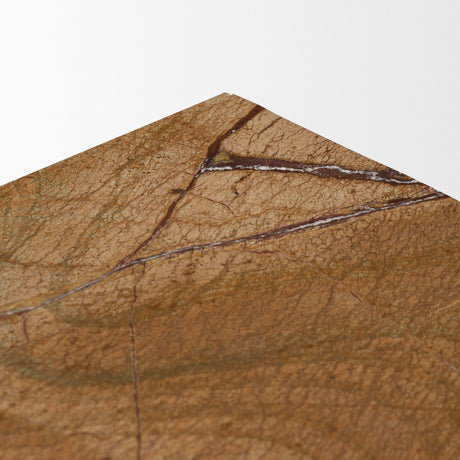 Matteo Solid Rainforest Rust Marble Square Side Table by Mercana at Eve Furniture