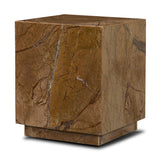 Matteo Solid Rainforest Rust Marble Square Side Table by Mercana at Eve Furniture