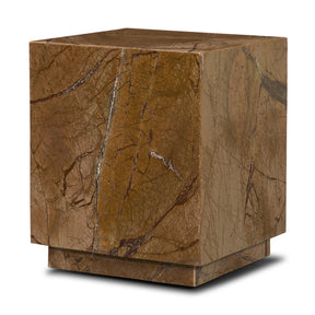 Matteo Solid Rainforest Rust Marble Square Side Table by Mercana at Eve Furniture