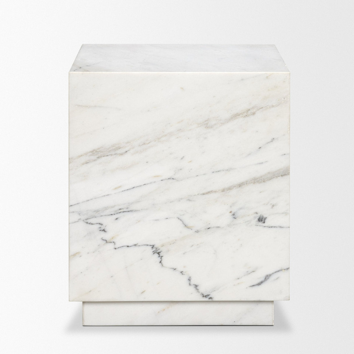 Matteo Solid White Marble Square Side Table by Mercana at Eve Furniture