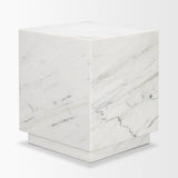 Matteo Solid White Marble Square Side Table by Mercana at Eve Furniture