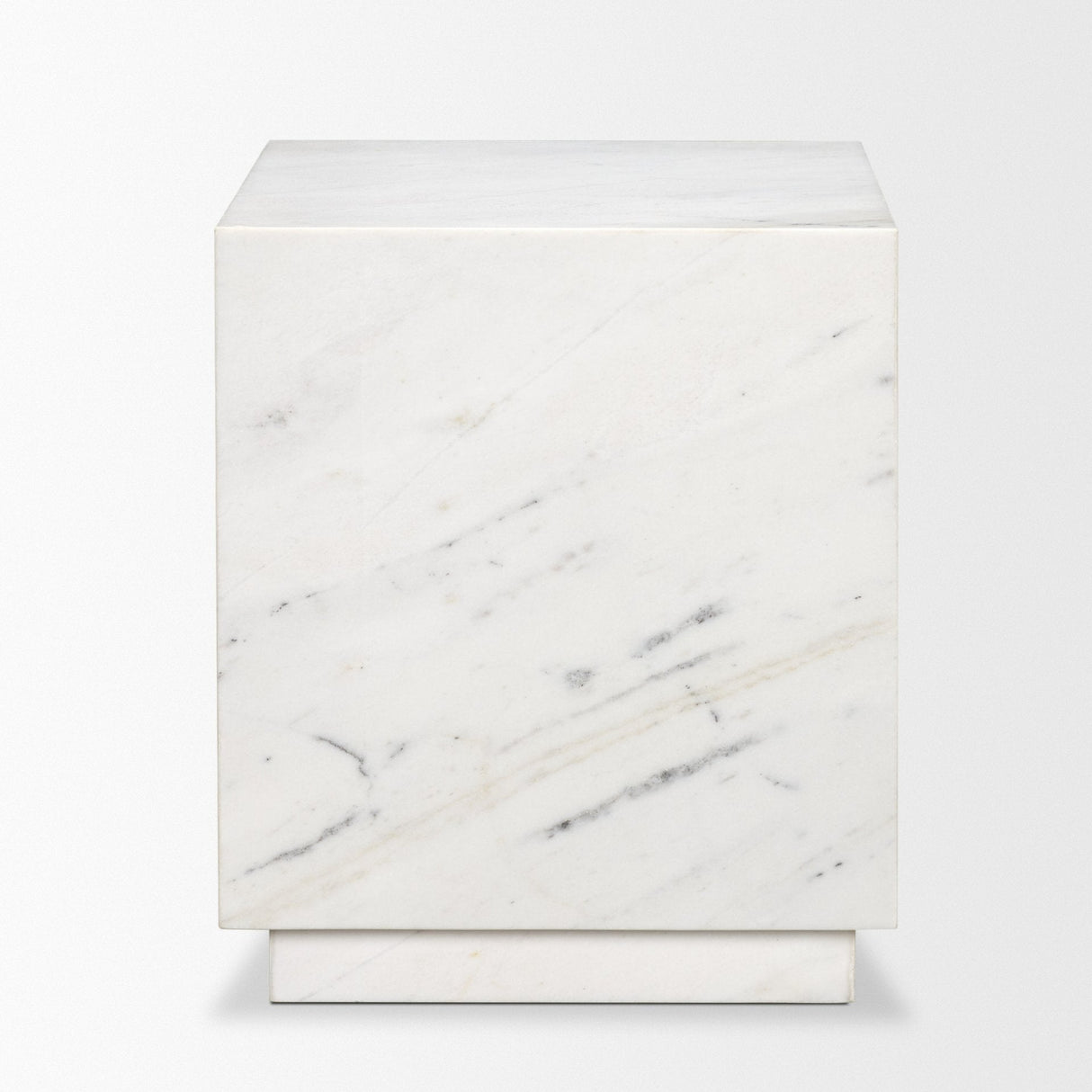 Matteo Solid White Marble Square Side Table by Mercana at Eve Furniture