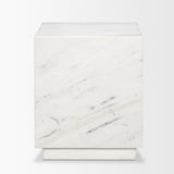 Matteo Solid White Marble Square Side Table by Mercana at Eve Furniture