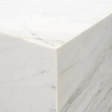 Matteo Solid White Marble Square Side Table by Mercana at Eve Furniture