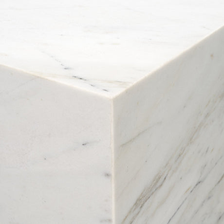 Matteo Solid White Marble Square Side Table by Mercana at Eve Furniture