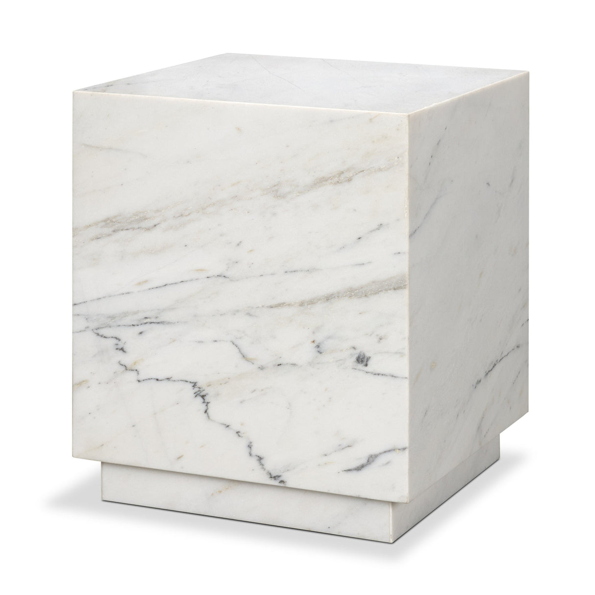Matteo Solid White Marble Square Side Table by Mercana at Eve Furniture