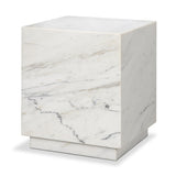 Matteo Solid White Marble Square Side Table by Mercana at Eve Furniture