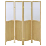 Mattison 4-Panel Room Divider Folding Shoji Screen Natural