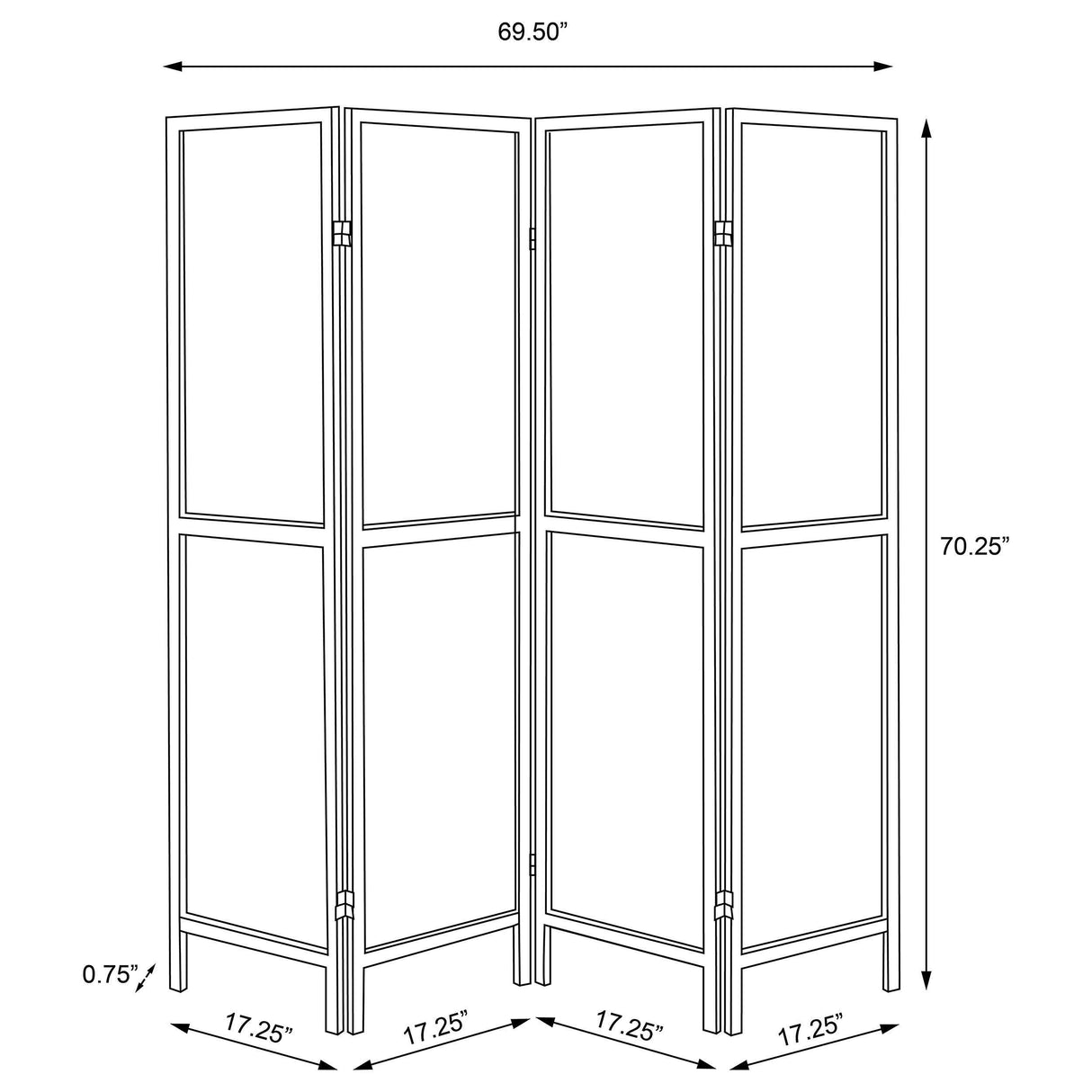 Mattison Natural 4-Panel Room Divider Folding Shoji Screen by Coaster at Eve Furniture