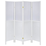 Mattison White 4-Panel Room Divider Folding Shoji Screen by Coaster at Eve Furniture