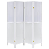 Mattison White 4-Panel Room Divider Folding Shoji Screen by Coaster at Eve Furniture