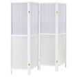 Mattison White 4-Panel Room Divider Folding Shoji Screen by Coaster at Eve Furniture