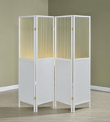 Mattison White 4-Panel Room Divider Folding Shoji Screen by Coaster at Eve Furniture