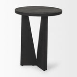 Mattius Black Wood Accent Table by Mercana at Eve Furniture